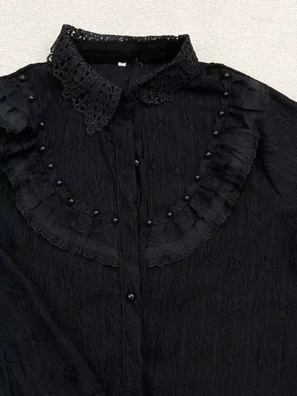 شومیز جلو دکمه مزونی کد 5547