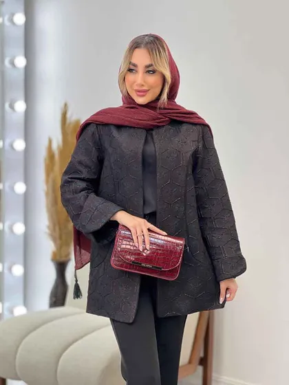مانتو ژاکارد آستین لاله ای