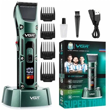 ماشین اصلاح موی سر و صورت وی جی آر VGR مدل V-696 شارژی با 4 شانه