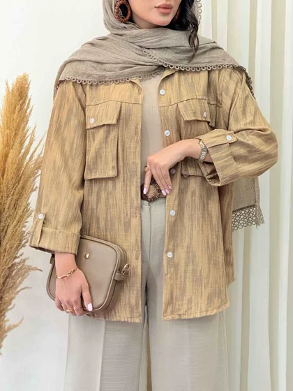 مانتو آستین پاگن دو جیب پاکتی