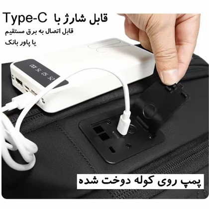 کوله پشتی مسافرتی وکیوم دار پمپ سرخود بنج 3028-1 مشکی
