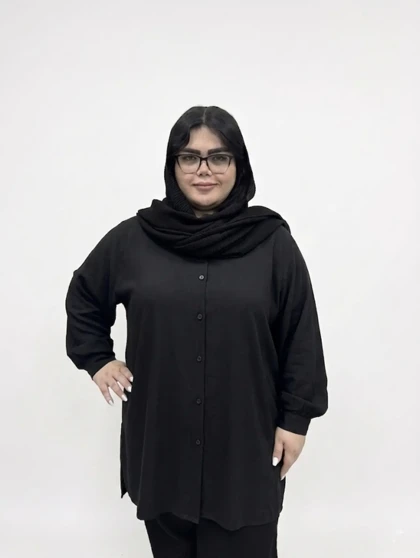 شومیز یقه دار گل بابونه سایز بزرگ