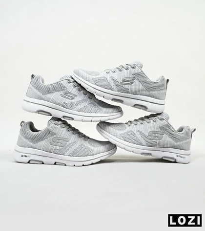 کفش کتانی طبی ورزشی طوسی سفید SKECHERS ULTRA GO