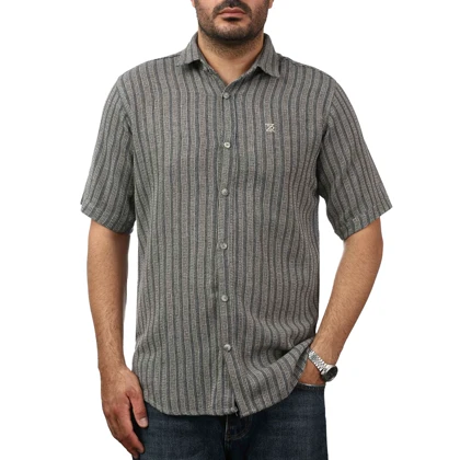 پیراهن آستین کوتاه کنفی مردانه مدل 6111105