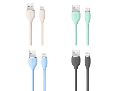 کابل یواس‌بی به لایتنینگ بیسوس Baseus CAGD000004 Jelly Liquid Silica Gel USB to iP Fast Charging Data Cable 2.4A 1.2M