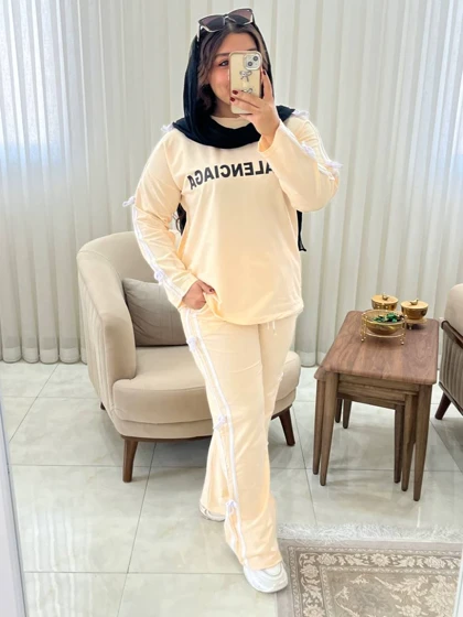 ست زنانه و دخترانه اسپرت بیرونی پاییزه پاپیون کد 471