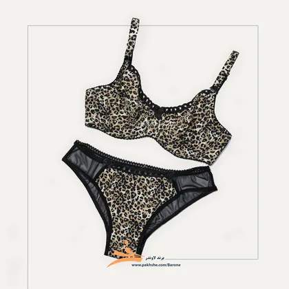 ست پلنگی لاکرا فنردار برند بارون لاوندر کد 3035 Leopard