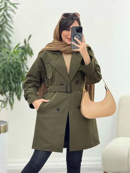 بارانی ژیله پرچ دار