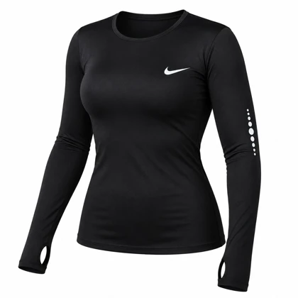 بلوز ورزشی زنانه فینگردار مشکی MB FITNESS کد 66223