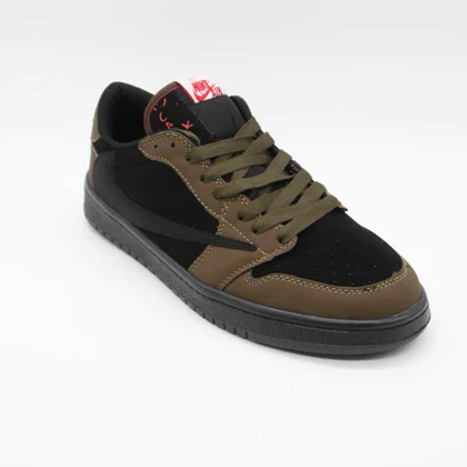 کتانی نایک ترویس مشکی قهوه ای کد 6855