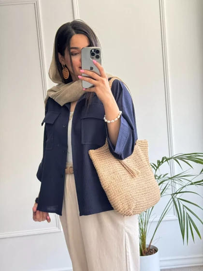 مانتو شومیزی باکسی آیناز