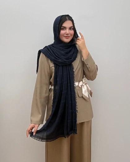 شال پفکی نخی مدل لمه