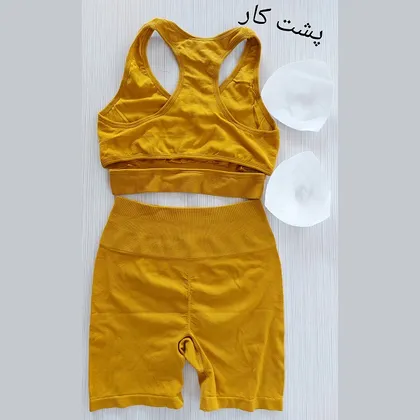 ست ورزشی زنانه نیم‌تنه شورتک سیملس