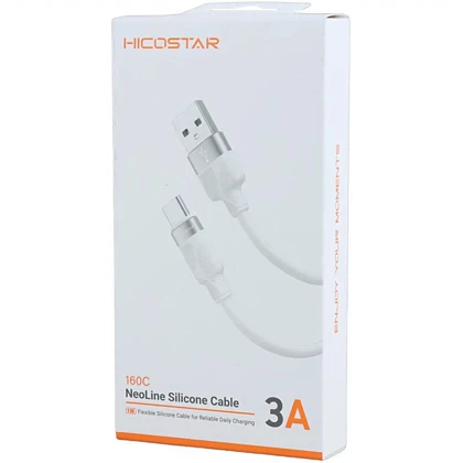 کابل شارژ USB به USB-C هایکواستار HICOSTAR مدل 160C جریان 3 آمپر 1 متر