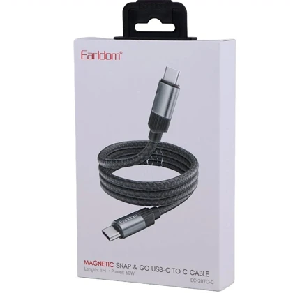 کابل تایپ سی مگنتی ارلدام Earldom مدل EC-207C-C توان 60 وات یک متر