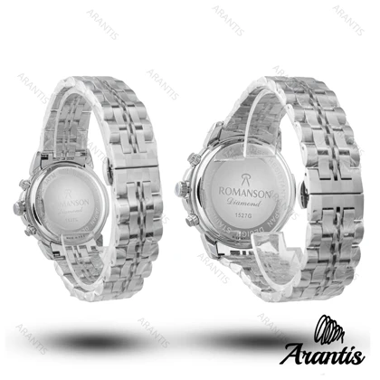 ساعت ست رومانسون diamond تمام سیلور چند موتوره s-10215