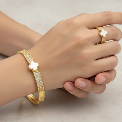 نیم ست دخترانه مدل ونکلیف نگینی