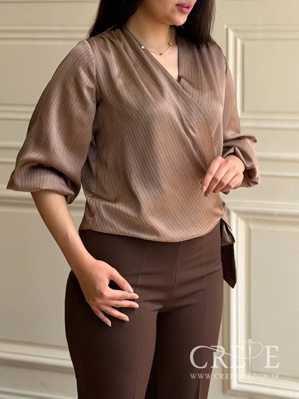 شومیز بغل گره آستین پفی