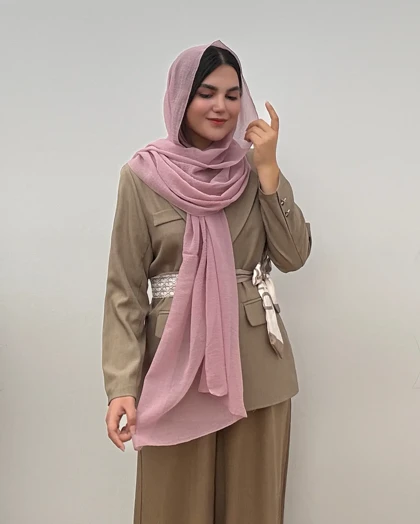 شال حریر شیشه ای طرح پفکی