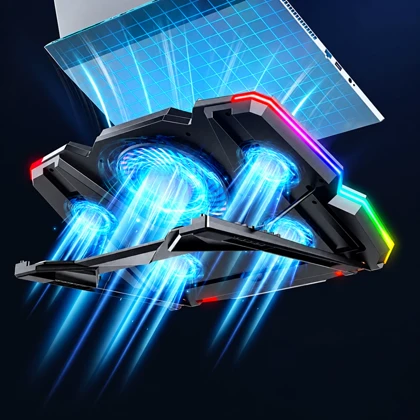 پایه خنک کننده لپ تاپ کول کلد Cool Cold مدل K44-RGB سایز 17 اینچ با 5 فن