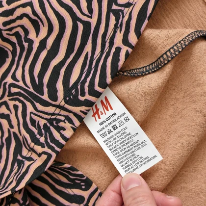 تیشرت راحتی نخی طرح پلنگی برند HM بنگلادش سایز L کد 3432