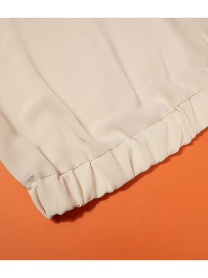 بلوز زنانه آستین بلند یقه کرواتی مچ کشی کرپ 40105