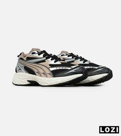 کفش کتانی ورزشی مشکی کرم طوسی مردانه و زنانه PUMA Velophasis مدل 8524