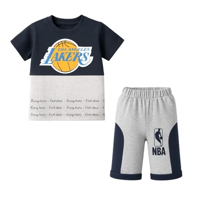 ست تیشرت آستین کوتاه و شلوارک راحتی پسرانه مدل PJ1396