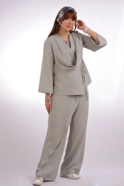 شلوار زنانه بنددار اطلس