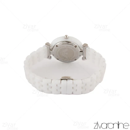 ساعت امپریو آرمانی زنانه سرامیکی سفید نقره ای 105149