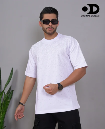 تیشرت لش سفید نگین فوق‌العاده خفن و با کیفیت