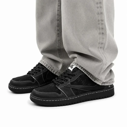 کفش کتانی مردانه مدل نایکی ترویس مشکی طرح دار Nike travis