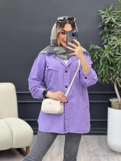 مانتو کتان مداد رنگی