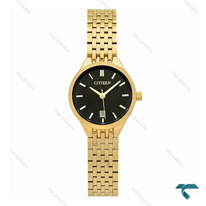 ساعت مچی زنانه سیتیزن طلایی صفحه مشکی Citizen-8198-L