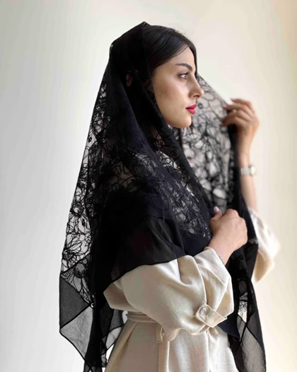 روسری پیچک رنگ مشکی
