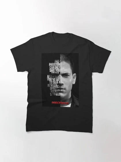 تیشرت prison break طرح Black and white Michael Scofield کد 202288
