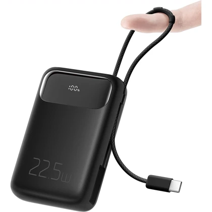 پاوربانک 10000 تایپ‌سی و USB-A توان 22.5 وات مک‌دودو MCDODO MC-324 با کابل تایپ‌سی متصل و نمایشگر دیجیتالی