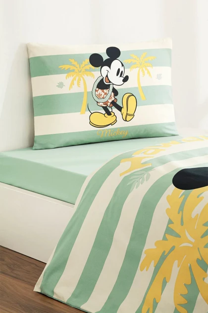 سرویس روتختی یک نفره Özdilek مدل Mickey Mouse Hawai - نعنایی