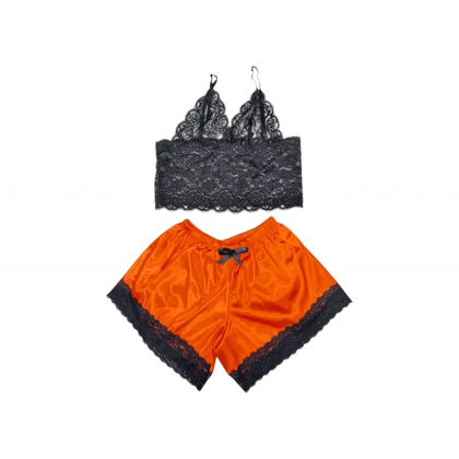 ست نیم‌تنه گیپور و شلوارک مدل 122