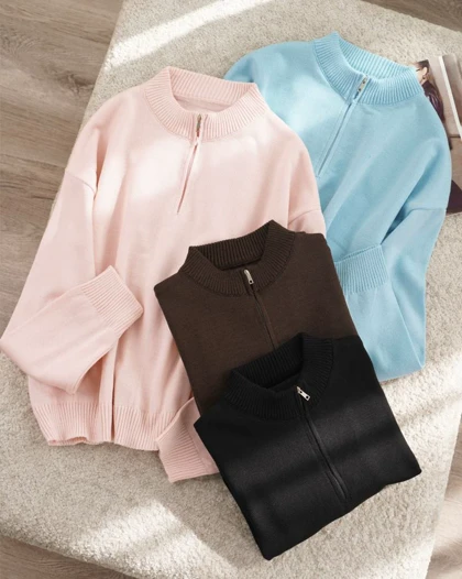بافت نیم زیپ روشا کد 31179