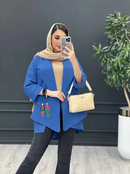 مانتو داکرون جیب گلدوزی بغل چاک