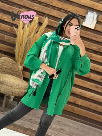 مانتو لینن دوطرف دکمه