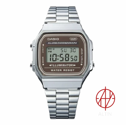 ساعت مچی کاسیو Casio نوستالژیک مدل A168WA-5AYDF اورجینال با صفحه قهوه‌ای مسی