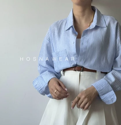 شومیز راه راه لینن Zara