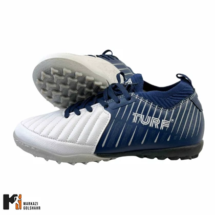 کفش چمن مصنوعی TURF میانه سفید سورمه ای کد 25763