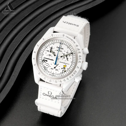 ساعت امگا سواچ سفید Omega x Swatch Speedmaster M00-M