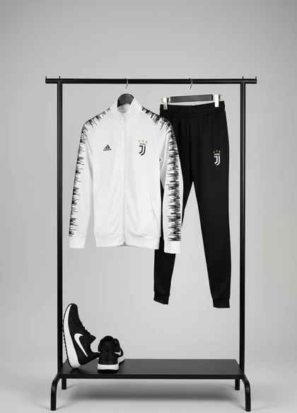 پکیج ست سویشرت شلوار یوونتوس مردانه مدل R77 + کفش ورزشی مردانه Nike مدل Tigo زیره سفید