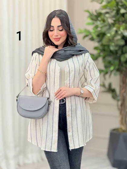 شومیز آستین پاکتی طرح دار