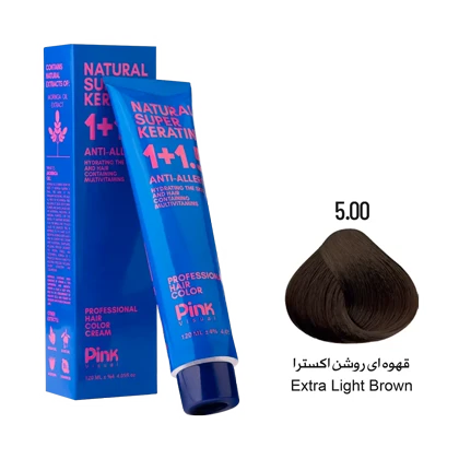 رنگ مو پینک ویژوآل شماره 5.00 رنگ قهوه ای روشن اکسترا حجم 120 میلی لیتر
