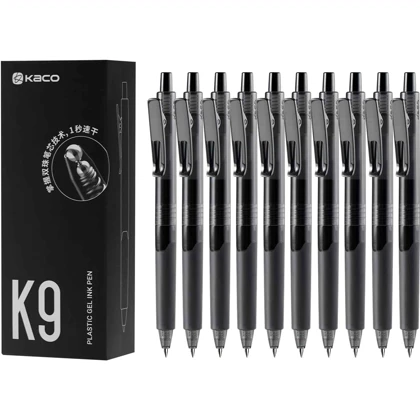 خودکار ژله ای مشکی کاکو KACO مدل K9 نوک 0.5 میلی متری 10 عددی